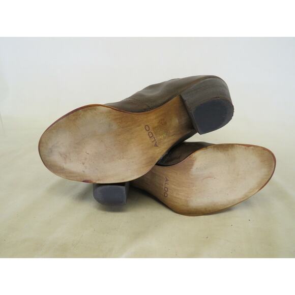 ALDO Womens Brown Leather Zip Fashion Ankle Boots Booties Size 8 M - Picture 9 of 12